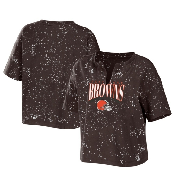 Women's WEAR by Erin Andrews Brown Cleveland Browns Cropped Top Size Medium NWT - Picture 2 of 4